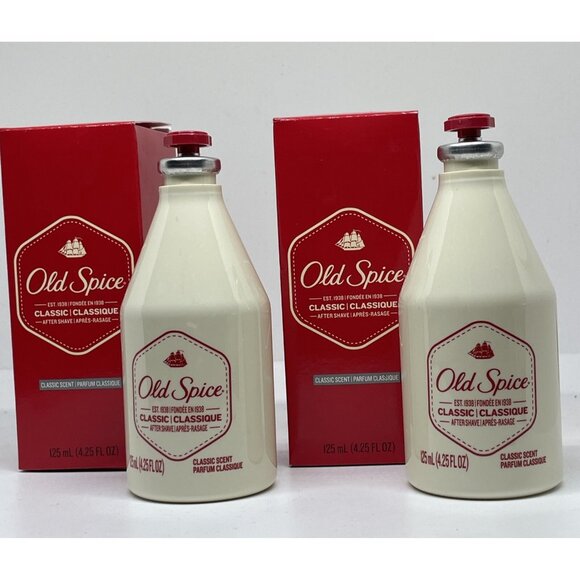 2 Pack Lot Old Spice Men's Classic Scent After Shave 4.25 Fl oz SMELL LIKE A MAN - Picture 1 of 3